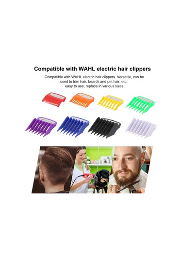 Samdoo 8 Parça Renkli Limit Tüken Wahl Elektrik Sac Kesici Uyumlu Ev Ve Salonu İçin Saç Kesim Aracı Seti Rastgele Renk