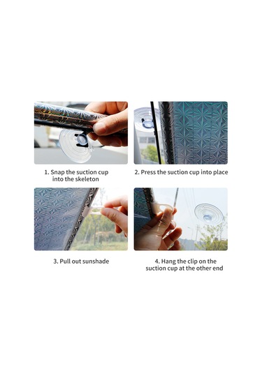 Kosona 40x60cm Otomatik Geri Çekilebilir Pencere Perdeği - Güneş Koruyucu, Isı Yalıtımı, Delik Açmayan Montaj, 3 Süspansiyon Çubuğu İle Y-5214