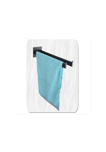 Xurunkeji Havlu Askısı Paslanmaz Çelik Havlu Barı Banyo Mutfak Depolama Rafı Delinmeyen Duvara Monte Depolama Rafı Siyah Siyah