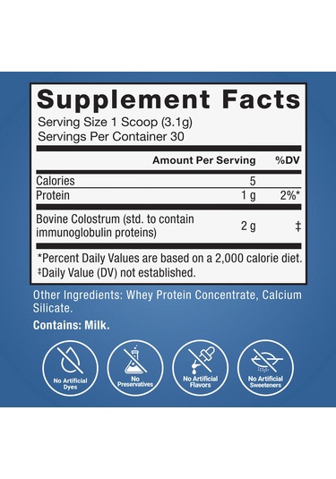 Force Factor Awesome Bovine Gut İmmune Colostrum Powder Pasture Raised Grass Fed 30 Servings
