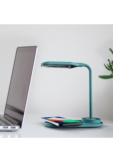 Pazly Usb 2-in-1 Dokunmatik Gece Lambası 10w Hızlı Kablosuz Şarj Cihazı - Mavi/beyaz