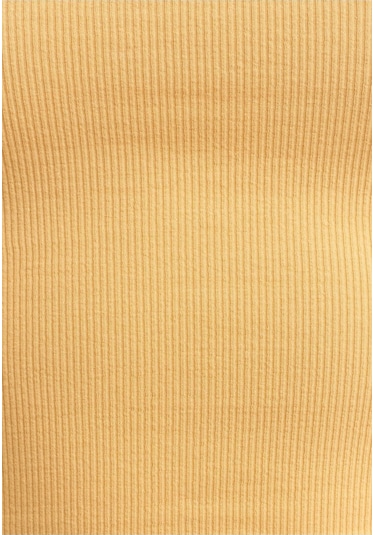Mea Capio Kadın Sarı Fitilli T-shirt Halter Yaka Örme Atlet SARI