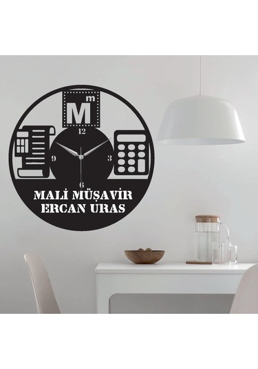Kişiye Özel Muhasebeci Mali Müşavir Temalı Duvar Saati Siyah
