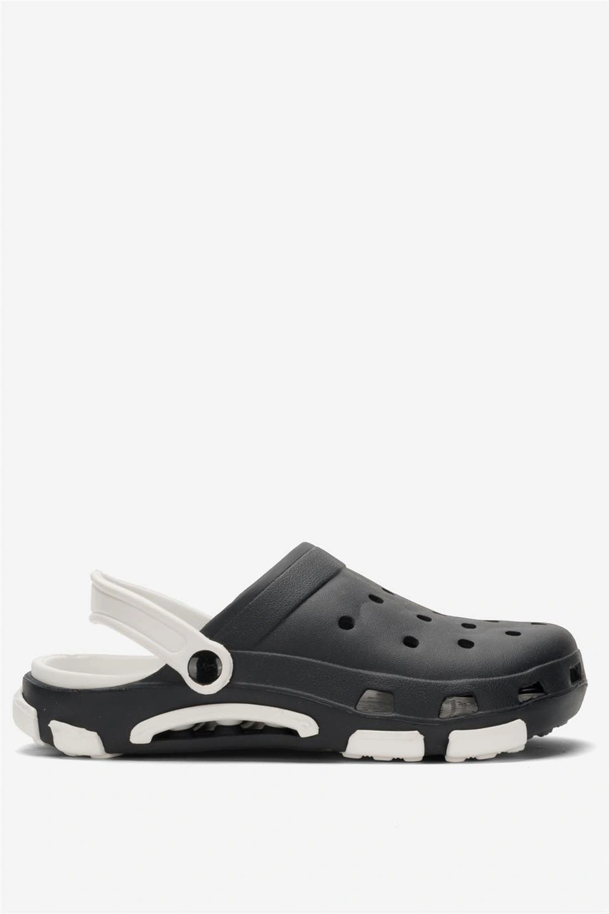 Unisex Çift Tabanlı Ortopedik Hemşire Doktor Aşçı Laboratuvar Deniz Havuz Terliği Sandalet Siyah - Beyaz Siyah - Beyaz