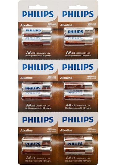 Philips Lr6a12s/10 Alkaline Pil Aa 12li 6x2