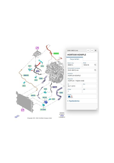 Su Depo Çıkış Hortumu Connect Bm 02 Ibr 19859 - 7t16 8k012 Aa