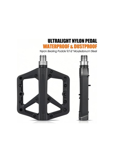 Ranyeek Geniş Yüzeyli Kaymaz Bisiklet Pedalı - Dayanıklı Nylon Ve Rulmanlı Tasarım