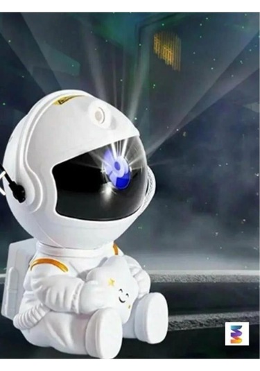Torima Lw-6 Mini Beyaz Yıldız Projektör Astronot Işıklı Galaksi Samanyolu Projektör Gece Lambası Beyaz