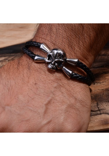 Çelik Deri Bileklik -  Pirate
