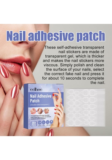 Eelhoe 264 Adet Çift Taraflı Tırnak Tutkal Jel Çıkarılabilir