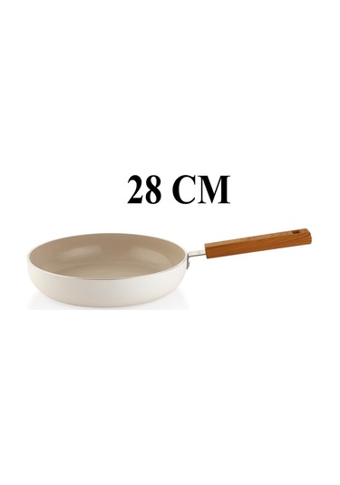 Schafer Ceramoni Seramik Tava 28 Cm Cam Kapaklı -krem Krem