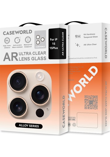 Apple iPhone 15 Uyumlu Caseworld Alloy Serisi Oleofobik Anti Reflective Kamera Lens Koruyucu Gümüş