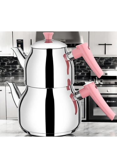 Viola Aile Damla Paslanmaz Çelik Çaydanlık Pembe