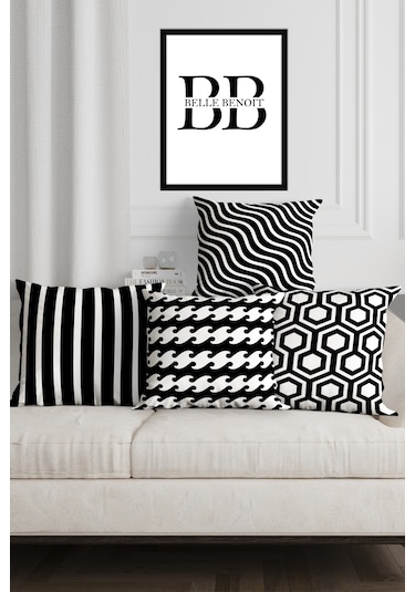 Belle Benoit Baskılı Runner & Koltuk Kırlent Kılıfı Set Desen1