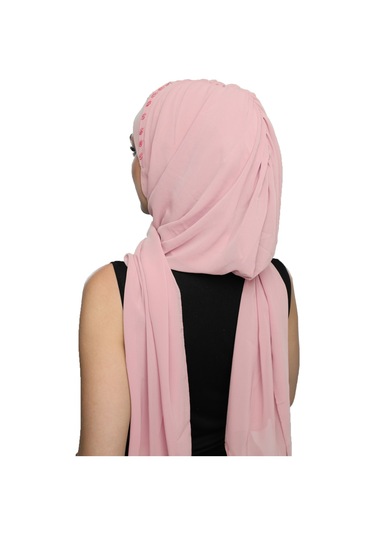 Şallı Takmatik Taşlı Pudra Hazır Türban Tesettür Bone Namaz Örtüsü Pudra