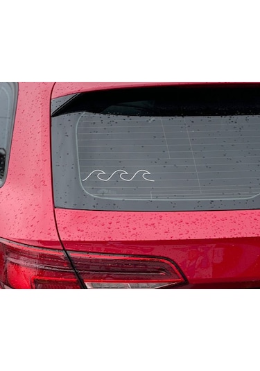 Bk Home Dalga Tasarımlı Beyaz Araç Sticker-1