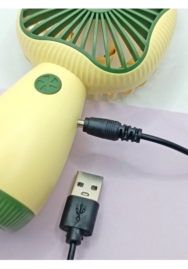 Mini Fan Kedi Model Fan Şarj Edilebilir El Fanı Vantilatör - Yeşil