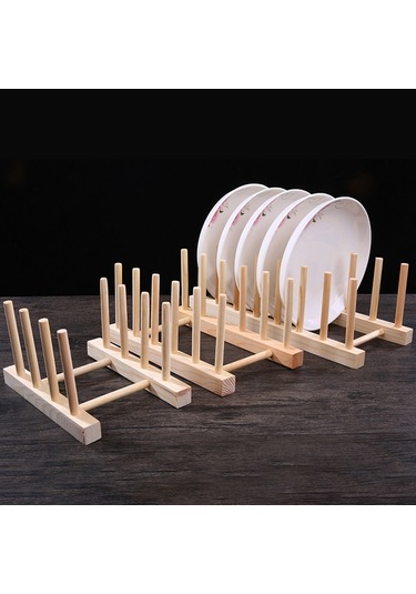 Dianziye Bambu Ahşap Çıkarılabilir 5 Bölmeli Lavabo Kurutma Rafı Tabak Bardak Gereç Depolama Organizer Mutfak Dolap Diğer