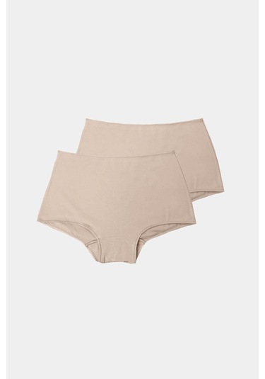 Malabadi 1053 2'li Paket Kadın Modal Geniş Kenarlı İz Yapmayan Slip & Külot Ten