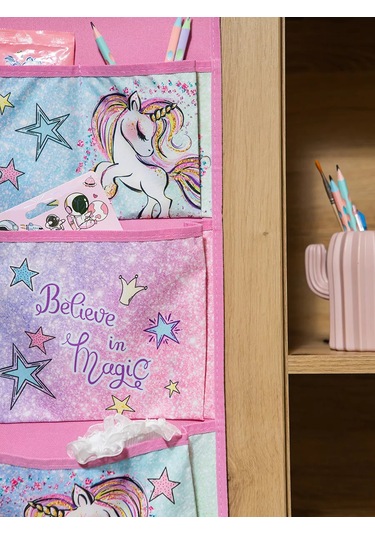 Oniks Anaokulu Dolabı İçin İsimlendirilmiş Organizatör Cepleri. 230404967 Pembe