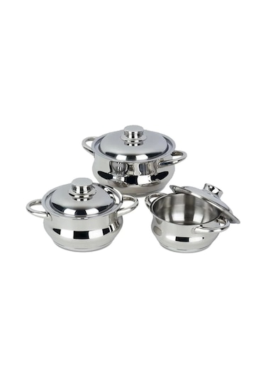 Gülsan Dide 6 Parça Mini Güveç Çelik Tencere Seti