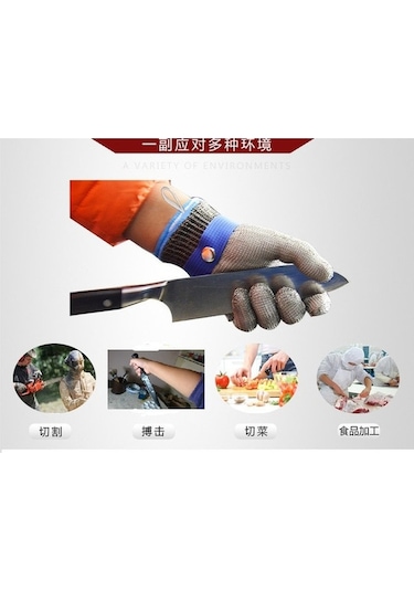 Trendooze Paslanmaz Çelik Eldivenler - Bahçecilik Güvenliği Eldiven Mavixl