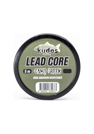 Kudos Lead Core Camo Green 5m Leader Çeker Lb : 35lb