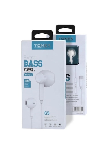 Tonex G5 Type-c Girişli Stereo Kablolu Kulaklık Süper Extra Bass Diğer