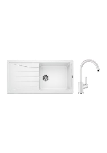 Blanco Sona XL 6S Beyaz Eviye . Mida Beyaz Armatür Seti