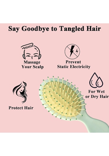 Dofolink 12 Adet Mini Yastık Saç Tarakları, Seyahat Ve Ev Kullanıma Uygun, Çocuk Ve Erkek/kadın İçin Rahat Tutuş, Scalp Masaj Ve Saç Çabuk Çözme, 6 Renk Seçeneği Diğer