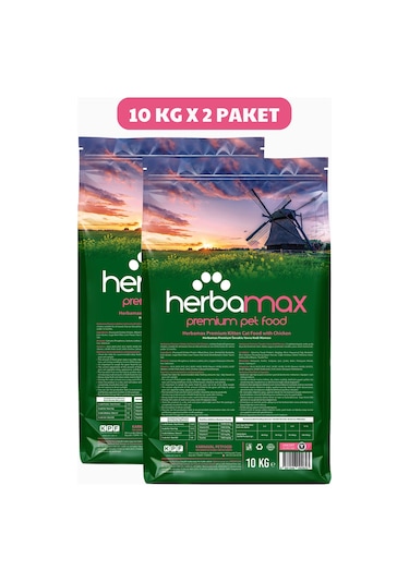 Herbamax Kitten Tavuklu ve Pirinçli Yavru Kedi Maması 2 x 10 KG