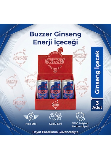 Buzzer Ginsengli Enerji Içeceği +18 - 3'lü Avantaj Set
