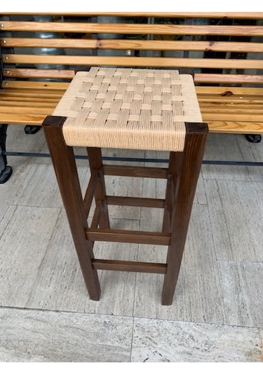 Ahşap Hasır Örgü 80 Cm. Bar Taburesi (455794254)