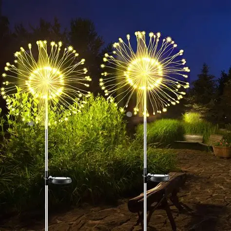 1 Adet Solar Led Bahçe Lambası Güneş Enerjili Dekoratif Işık 120 Led Işıklı Su Geçirmez Peyzaj Aydınlatması Gün Işığı