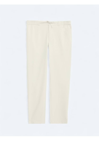 Kip Bej Düz Dokuma Jogging Fit Casual Pantolon Bej