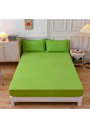 Novahub Yeşil Düz Renk 1.5/1.8 Yatak Yastık Kılıfı, 180x200+27cm, Tek/çift Kişilik Nevresim Takımı Yeşil