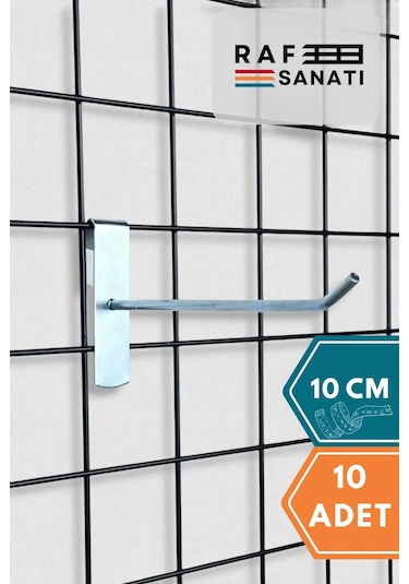 10 Adet Tel Pano Kancası 10 Cm Askı Kanca Raf Askısı Raf Aksesuar Galvaniz