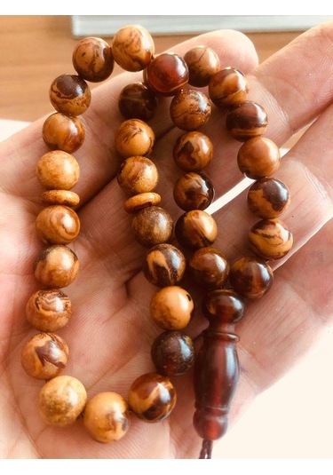 Yoğun Hareli Sıkma Kehribar Tesbih F