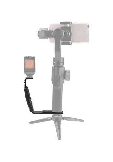 Geeksen "l Şekilli El Tipi Gimbal Aksesuarı - 2 Hot Shoe Yuvalı, Mikrofon Ve Işık İçin Djı Osmo Uyumlu"