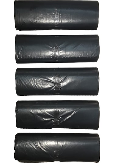 Siyah Orta Boy Çöp Poşeti 55X60 Cm 20 Li Rulo 5 Paket 100 Adet
