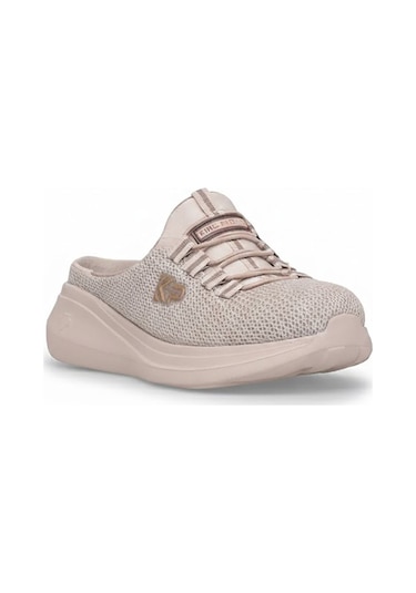 King Paolo D5109 Krakers Sabo Kadın Memory Foam Düz Sandalet Bej Bej