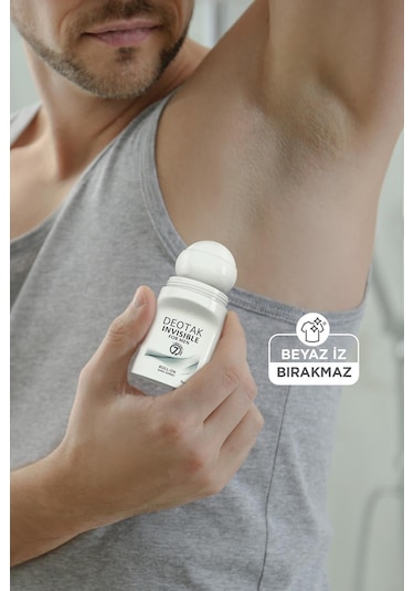 Deotak Invisible Erkek7 Güne Kadar Etkili Roll-On Deodorant 35 ML