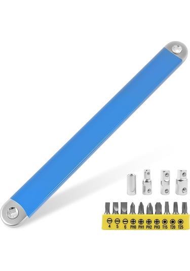 Xurunkeji Ofset Uzatma Anahtarı, 15 İnç Dar Alan Uzatma Anahtarı Seti, Dar Alanlar İçin Evrensel Sıfır Derece Cırcır Aleti