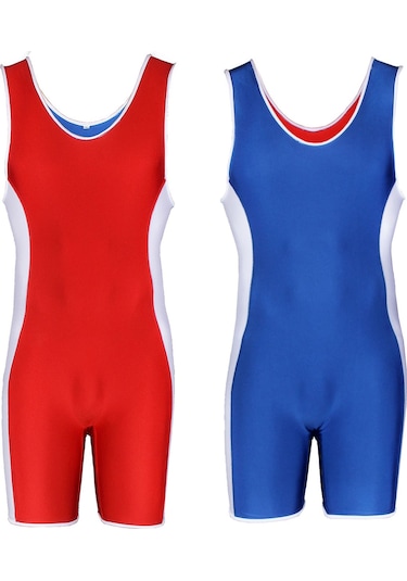 Dosmai Güreş Mayosu Çift Taraflı Kırmızı Mavi Xl Gm735 Kırmızı - Mavi
