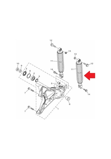 Yamaha Xmax 250-300 2018-22 Arka Amortisör B74-F2210-00