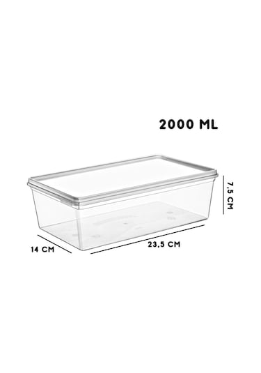 Nandy Home Kendinden Kapaklı Derin Dondurucuya Uygun Saklama Kabı 10 Adet 2 L Şeffaf