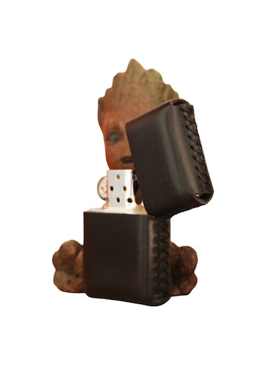 Cronder Hakiki Deri Çakmak Kılıfı Siyah