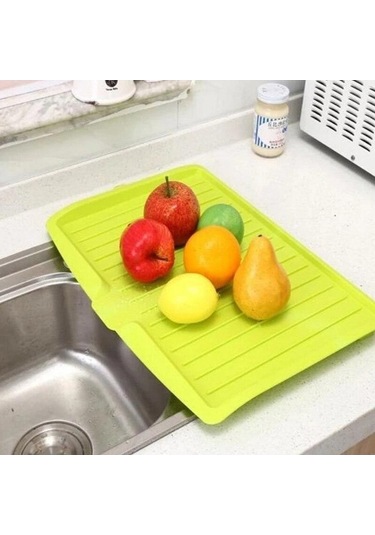 Pazly Plastik Mavi Drenaj Tepsi Tezgah Organizatörü 44.7x30.9cm Kurutma Mutfak Yemekleri Sofra Mavi