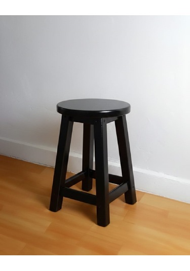 Ahşap Tabure 40 Cm / Arbrestore Siyah