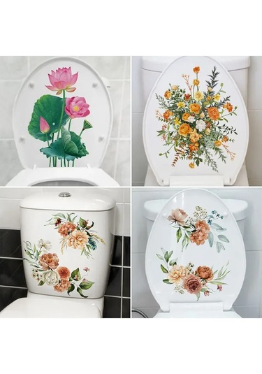 Yaleker Pvc Banyo Tuvalet Koltuğu Sticker, Su Geçirmez, Lekesiz, Tekrarlı Kullanımlı, Dekoratif, 20x30 Cm, Mor Diğer